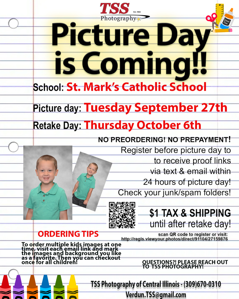 St. Mark School Picture Day Flyer